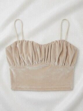 Princess Polly Velvour Ruched Camisole Crop Top